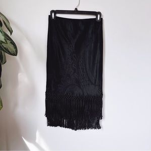Vintage Ralph Lauren Black Tassel Skirt